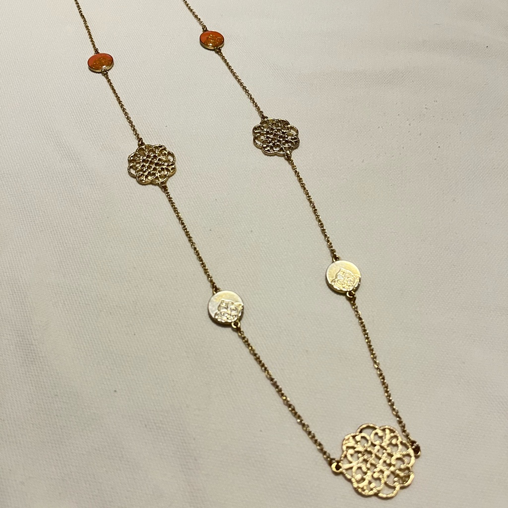 Gold Pink Necklace 12$